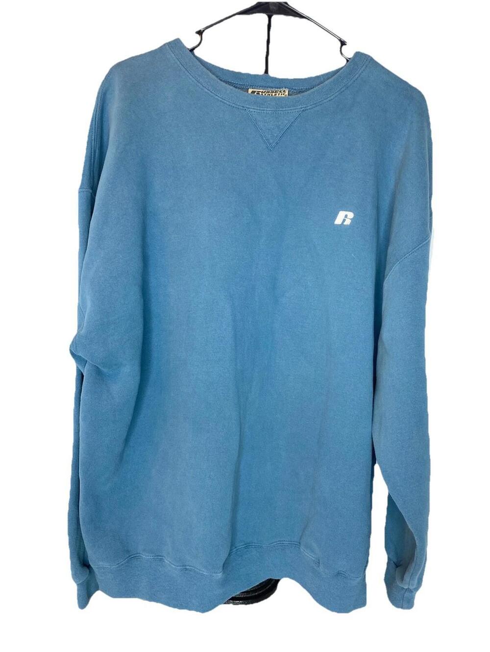 Russell Athletic Made in USA Blue Crewneck Sweatshirt Men Size XL Y2K